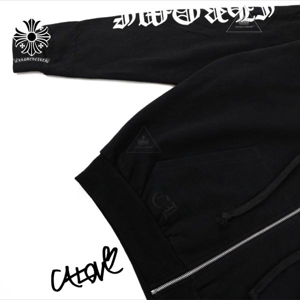 2020年春夏新作 日本未入荷 十Chrome Hearts クロムハーツパーカー 偽物【レタースリーブ/フーディ】ブラック◆CHレター