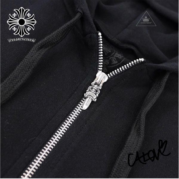 2020年春夏新作 日本未入荷 十Chrome Hearts クロムハーツパーカー 偽物【レタースリーブ/フーディ】ブラック◆CHレター