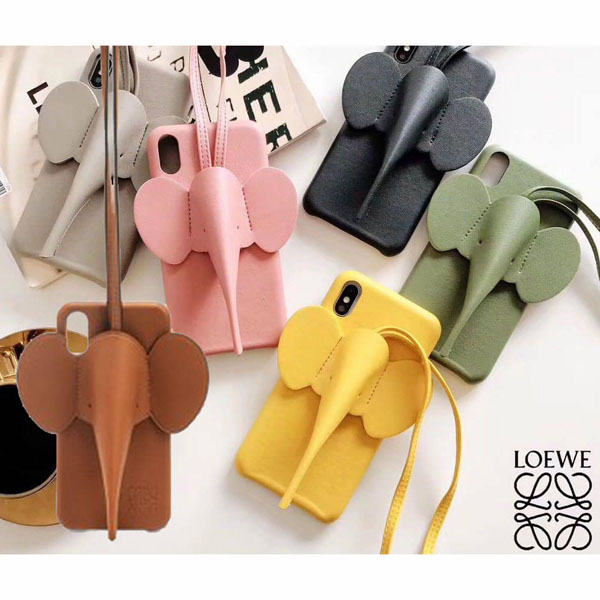 ☆LOEWE ロエベ iPhoneケース コピー エレファントレザーiPhoneケースAnagram/象 C719C80X