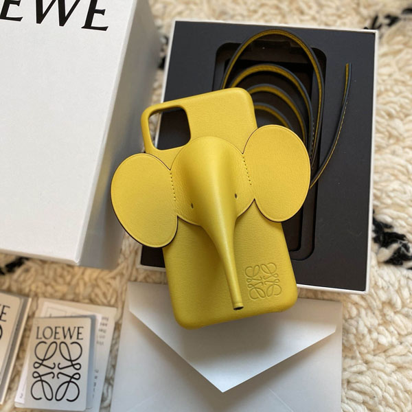 【LOEWE ロエベ iPhoneケース コピー】iPhone11ケース エレファント Elephant イエロー C719C80X0