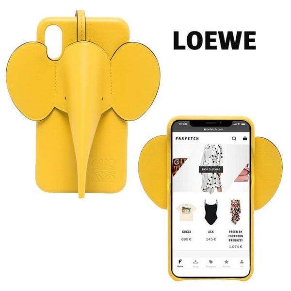 【LOEWE ロエベ iPhoneケース コピー】iPhone11ケース エレファント Elephant イエロー C719C80X0