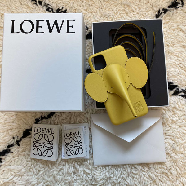 【LOEWE ロエベ iPhoneケース コピー】iPhone11ケース エレファント Elephant イエロー C719C80X0