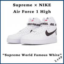 【Nike】シュプリーム x ナイキ スニーカー コピー 激レア Supreme Air Force 1 High "World Famous White"698696 100