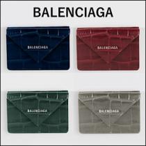 新作★BALENCIAGA★ コピーPapier mini wallet クロコダイル★3つ折り財布/クロコ3914460R70N4260