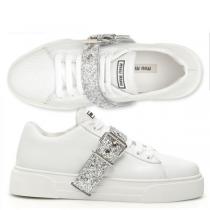 miumiu スニーカー コピー 厚底 sneaker with glitter strap タ...