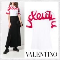 新作VALENTINO ヴァレンティノ ロゴTシャツ コピー WHITE/RED TB3MG04...