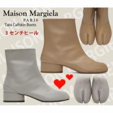 メゾンマルジェラ ブーツ 偽物★MAISON MARGIELA Tabi Calfskin Boots 202168F113157