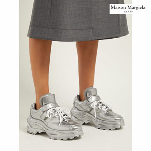 メゾンマルジェラ スニーカー 偽物 Maison Margiela★19SS RETRO FIT ロートップ スニーカー Silver