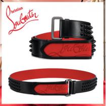 20W◆クリスチャン ルブタン ベルト 偽物◆メンズベルト◆【Christian louboutin Loubi Belt】◆ブラック 3195160CM53