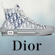 【Dior Homme】偽物20AW B23ネイビーハイトップスニーカー 3SH118YNT_H...