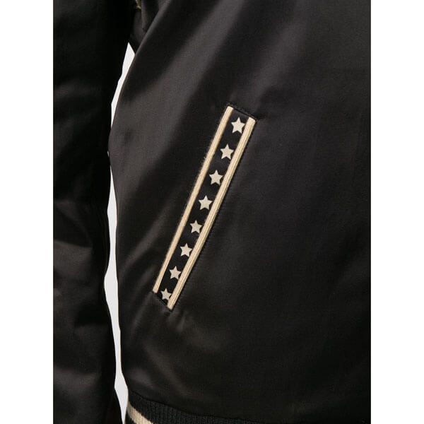 サンローラン  偽物 STAR EMBELLISHED VARSITY JACKET