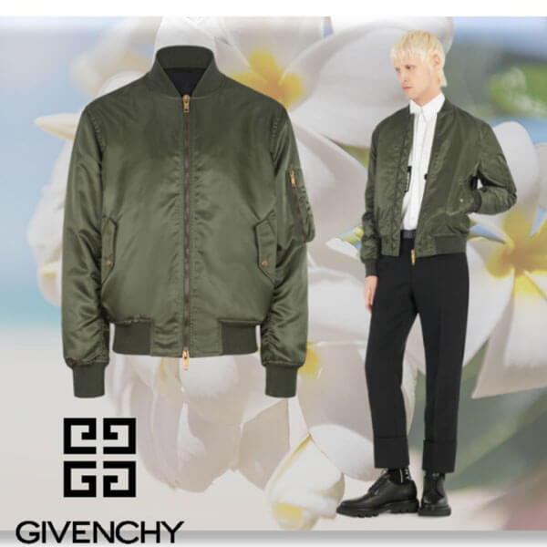 GIVENCHY 【4Gボタン付きサテンナイロンボンバージャケット】偽物