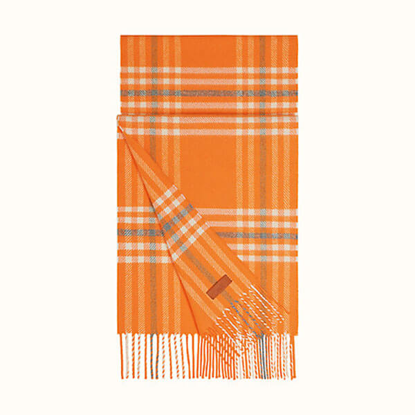 エルメス★Blanket Check Scarf ★ カシミヤマフラー 偽物 H259031S