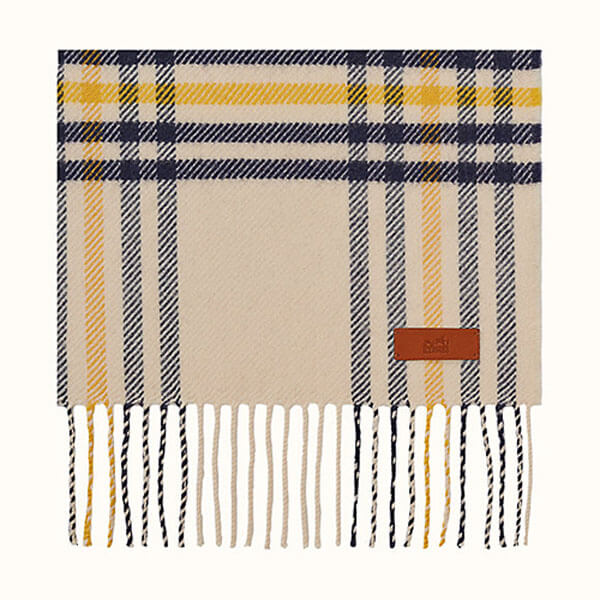 エルメス★Blanket Check Scarf ★ カシミヤマフラー 偽物 H259031S