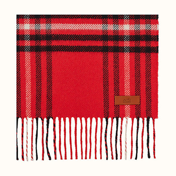 エルメス★Blanket Check Scarf ★ カシミヤマフラー 偽物 H259031S