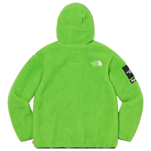 supreme north face 偽物 ノースフェイス コラボ ロゴ入りフリース ライム Lime