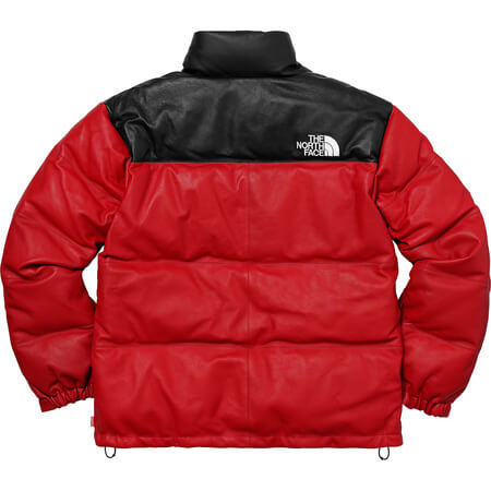 supreme north face 偽物 シュプリーム ノースフェイス ダウン ヌプシ レザーダウンジャケット