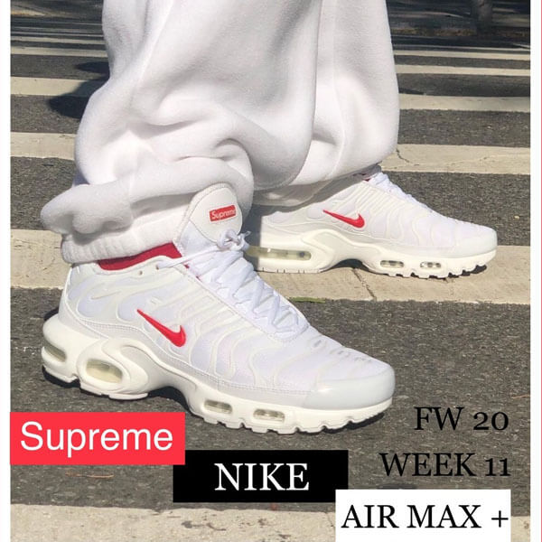 Nike Air Max Plus  Supreme 偽物 シュプリーム ナイキ エアマックス プラス Box Logo WHITE