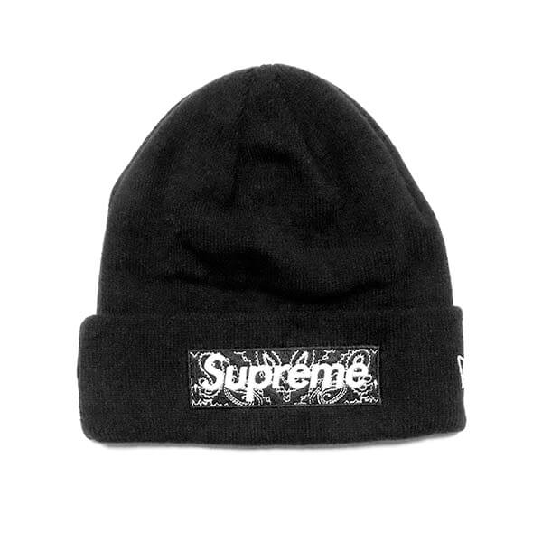 supreme ニット 帽 偽物 シュプリームNEW ERA BOX LOGO BEANIE ブラッ