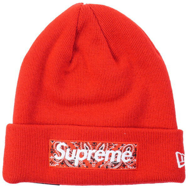 supreme ニット 帽 偽物 Bandana Box Logo New Era Beanie (ステッカー付)