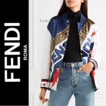 男女OK【FENDI】ボンバージャケット コピー リバーシブル シルク サテン