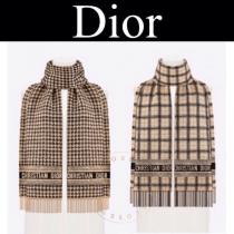 人気新作 即日対応☆DIOR ハウンドトゥース ウール混 ストール コピー カシミヤ 千鳥格子 02DNH303I122