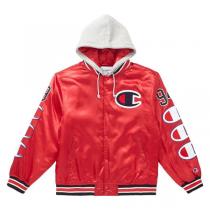 supreme champion 偽物 シュプリーム ボックス ロゴ パーカー Hooded Satin Varsity Jacket Red