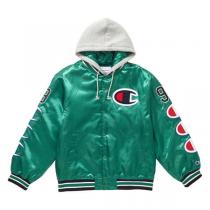 supreme champion 偽物 シュプリーム ボックス ロゴ パーカー Hooded Satin Varsity Jacket Kelly Green