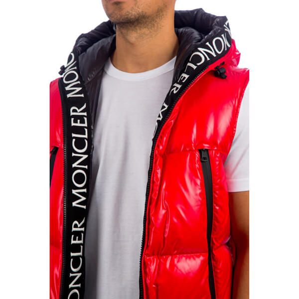 ◆VIP◆MONCLER◆AGNEAUX ダウンベスト/ジレ レッド 偽物1A51C 00 68950 455