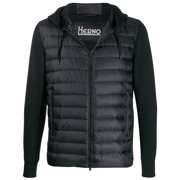 HERNO ヘルノ偽物フーデッド パデットジャケット black