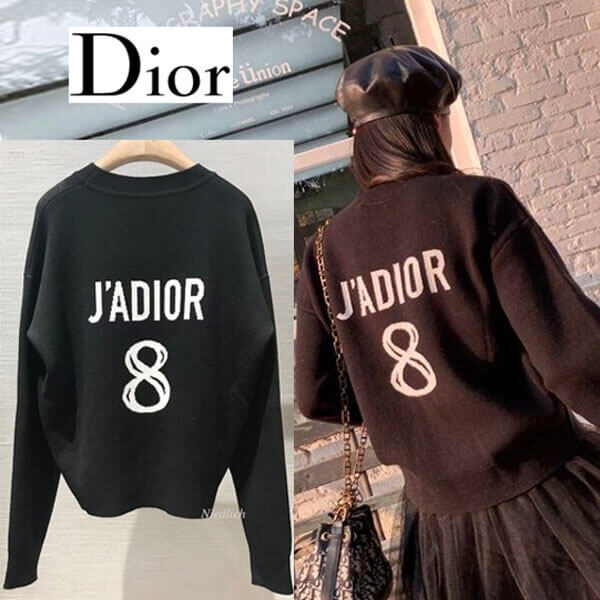 日本未入荷☆Dior☆“J'ADIOR 8”ディオール  コピー セーターカシミヤ Black 924S55AM009_X9330