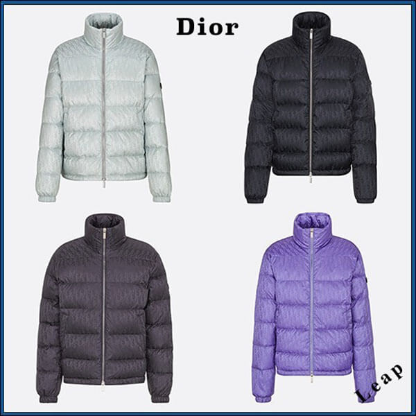 21春先行発売！【Dior】DIOR OBLIQUE スタンドカラー ダウンジャケット 偽物 4color