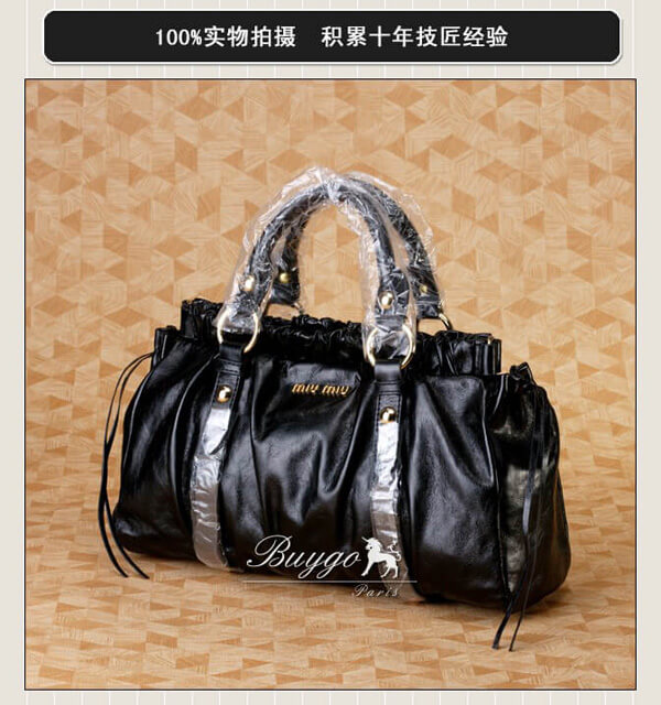 ミュウミュウ スーパーコピーMIUMIU/ミュウミュウ 2012年春夏NAPPA VERNICEストラップ付きハンドバッグRT0383 2AA6 002