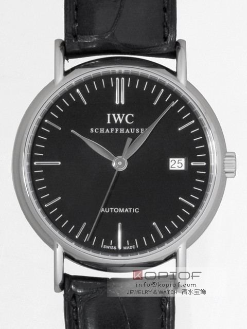 IWC スーパーコピーｲﾝﾀｰﾅｼｮﾅﾙｳｫｯﾁｶﾝﾊﾟﾆｰ ポートフィノ オートマティック IW356308 ブラック皮 ブラック