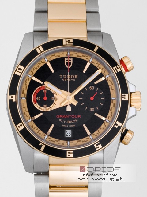 チュードル スーパーコピーTUDOR グランツアークロノ フライバック 20551N 3列ブレス ブラック/ゴールド