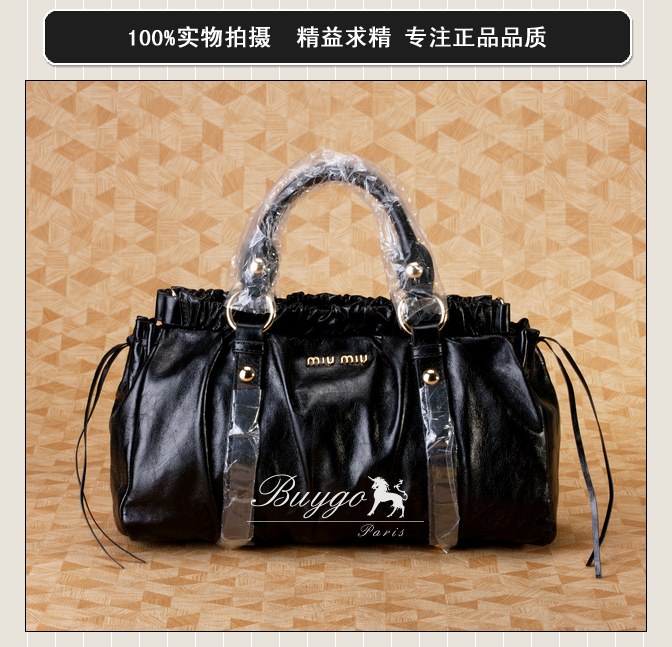 ミュウミュウ スーパーコピーMIUMIU/ミュウミュウ 2012年春夏NAPPA VERNICEストラップ付きハンドバッグRT0383 2AA6 002