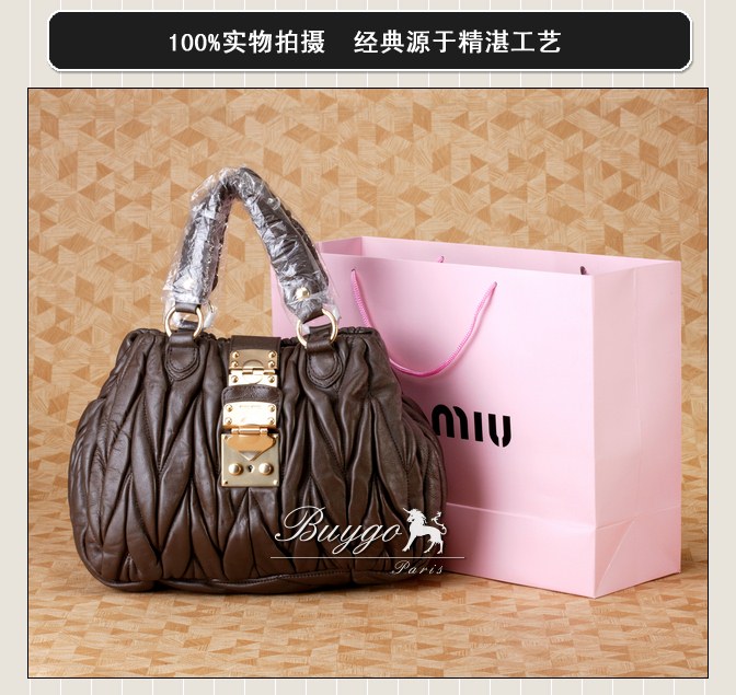 ミュウミュウ スーパーコピーMIUMIU/ミュウミュウ ストラップ付きギャザーハンドバッグ RN0473 MATELASSE LUX MUGHETTO