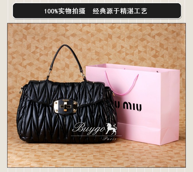 ミュウミュウ スーパーコピーMIUMIU/ミュウミュウ 2012年春夏MATELASSEストラップ付きハンドバッグ RN0666 N88 002