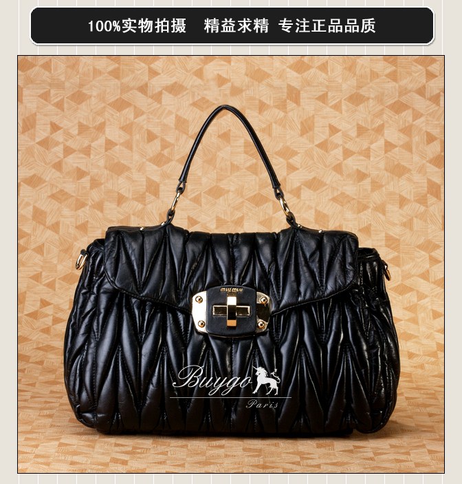 ミュウミュウ スーパーコピーMIUMIU/ミュウミュウ 2012年春夏MATELASSEストラップ付きハンドバッグ RN0666 N88 002