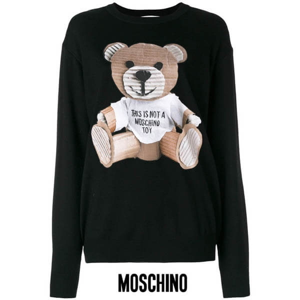 モスキーノ コピーMOSCHINO 2018 Bear プリント スウェット キュートウール トレーナー プリント bear V09075402555