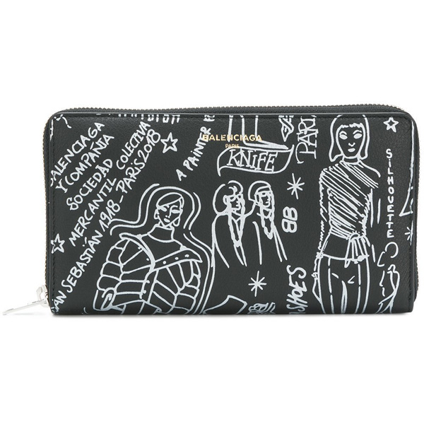 BALENCIAGA 長財布 Classic Money Graffiti Wallet バレンシアガ スーパーコピー