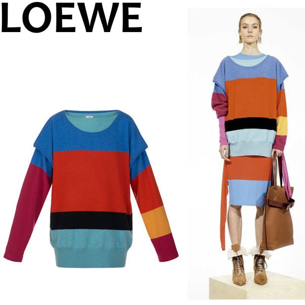 LOEWE Double Layer Sweater Rainbow セーター ロエベ服コピー