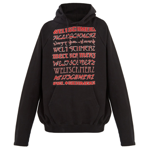 ヴェトモン パーカー コピー VETEMENTS Weltschmerz プリント ジャージ パーカー