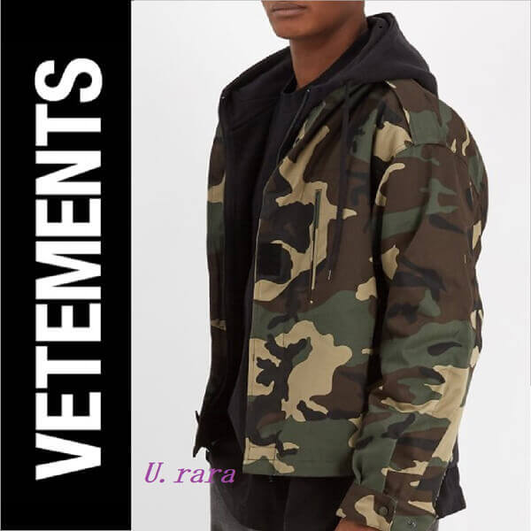 VETEMENTS ブルゾン 男心くすぐる フード付ミリタリージャケット