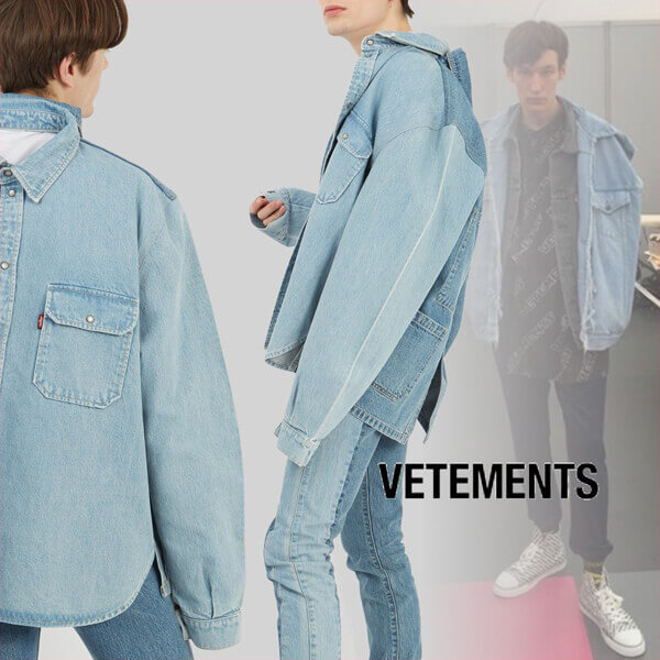 VETEMENTS ヴェトモン 18SS リワークデニムジャケット Wバック