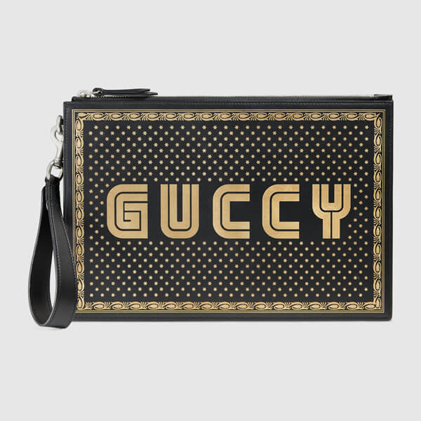 グッチ トート バッグ コピー Gucci GUCCY ポーチ プリント レザー ポーチMagnetismo