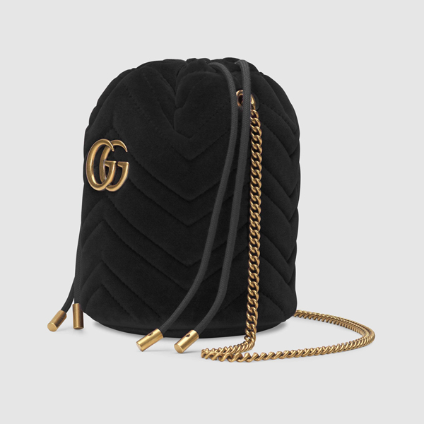 2020最新/限定 バケットに目が釘付け★グッチ偽物【GUCCI】GG Marmont Velvet Bucket Bag