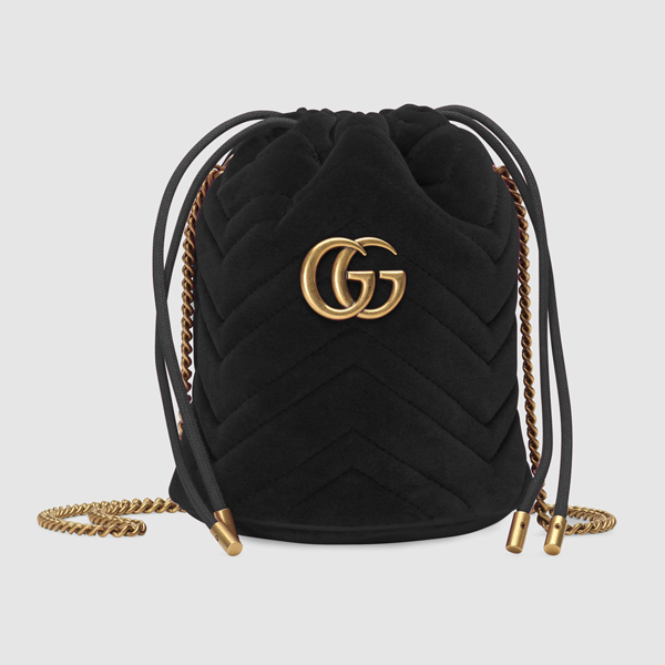 2020最新/限定 バケットに目が釘付け★グッチ偽物【GUCCI】GG Marmont Velvet Bucket Bag