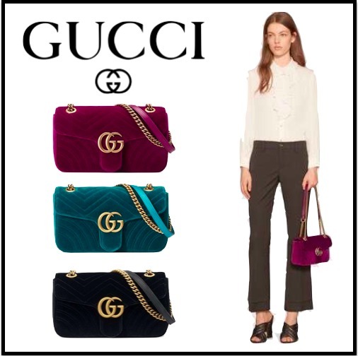 【2020最新/限定大人気】グッチスーパーコピー GUCCI GGマーモント ベルベット ショルダーバッグ