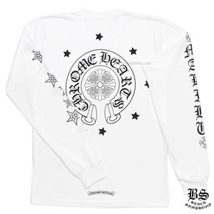 2020年人気新作 クロムハーツ ロングTシャツ 偽物 ホースシュー&スター ホワイト